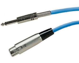 6m XLR Klinke Kabel BLAU 6,3mm Klinkenstecker auf XLR Kupplung geschirmt NF