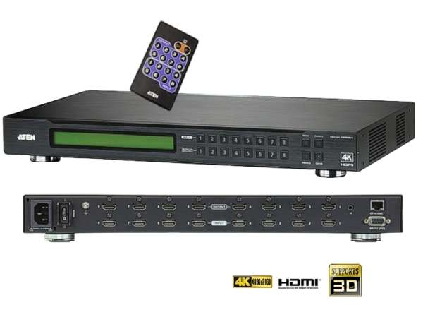 8x8 HDMI Matrix 8x8 HDMI Umschalter 8x In auf 8x Out HDMI Matrix Fernbedienung LAN Browser Steuerung