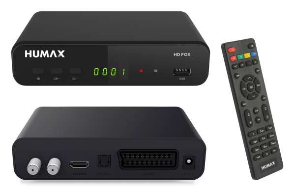 SAT Receiver HD FOX mit PVR USB-Player HDMI Scart und Fernbedienung