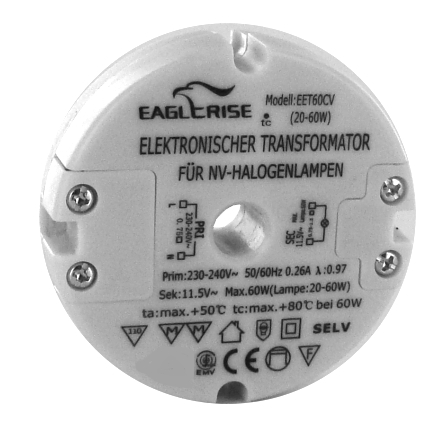 12V 0-60W NV Trafo elektronisch Elektronischer Halogen Transformator 230V 