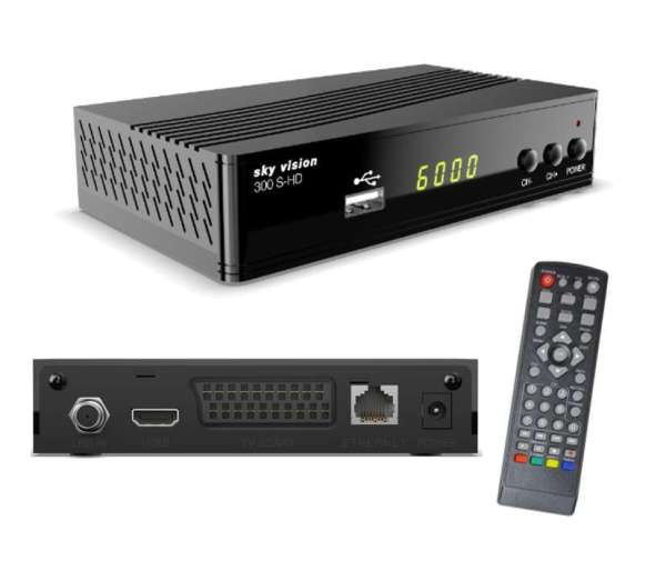 SAT Receiver HD SKY300S-HD mit USB-Player Radio HDMI Scart und Fernbedienung