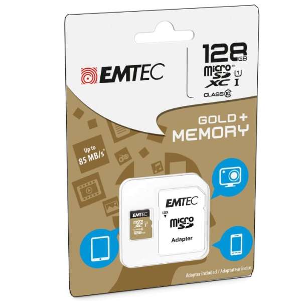 128GB SD Karte Micro SDXC Speicherkarte GOLD mit SD-Adapter Class10