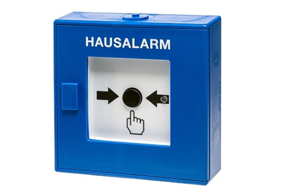 Hausalarm Alarmtaster BLAU EN60849 125x125x37mm