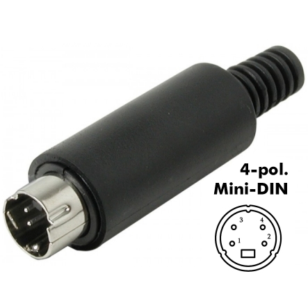 Mini DIN Stecker 4-polig Lötversion (auf Lager) kaufen