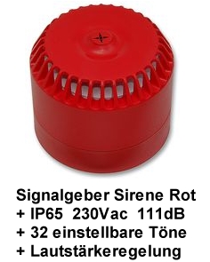 12V 24V Sirene Weiss Signalgeber mit 32 Tonarten