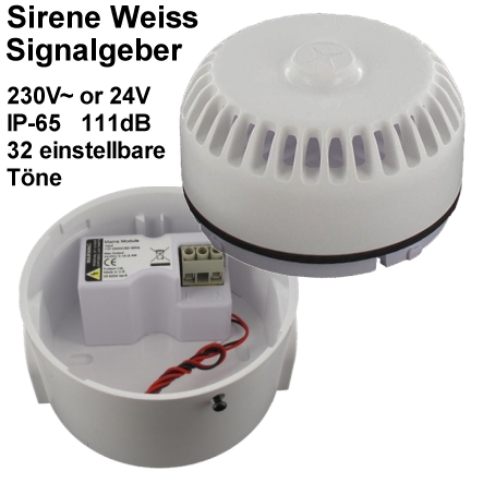 43320060 LED-Sirene WM 32 Töne 115-230V - UNI ELEKTRO Online-Shop