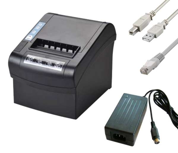 Bondrucker Kassendrucker USB LAN RS232 Anschluss inkl Netzteil für 48-80mm Thermopapier
