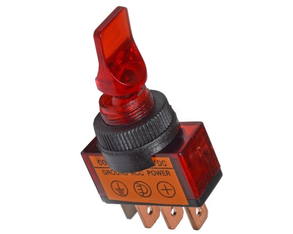 KFZ Kippschalter 12V 20A Rot beleuchtet EIN AUS 1-polig Schalter Switch Boot 