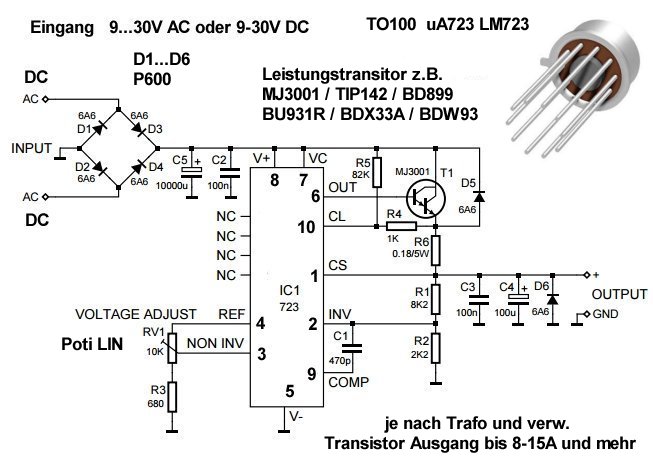 Ua723pc схема включения