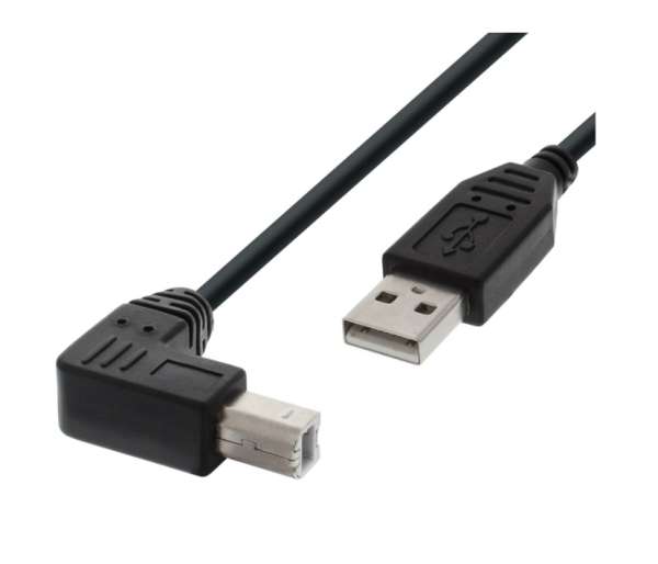 0,5m USB Kabel USB2 - A zu B gewinkelt