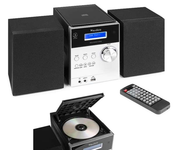 Musikanlage CD USB MP3 Bluetooth DAB+ UKW Radio 2x30W mit Boxen