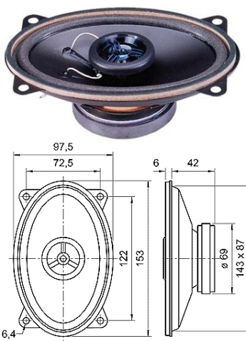 Lautsprechergitter oval 166x114mm Kunststoff (4745)