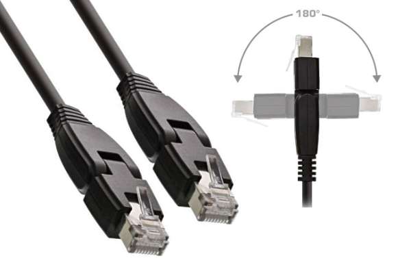 1m LAN Kabel Cat6A Patchkabel SFTP mit Winkelstecker