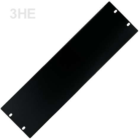 3HE Rackblende Blindplatte Stahl 483x132mm Schwarz