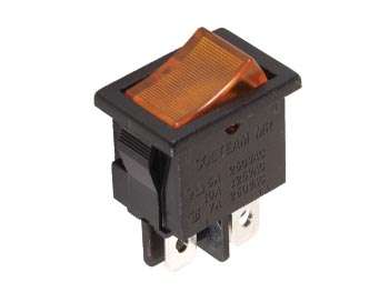 Schalter Wippschalter 15x21mm Ein-Aus 1polig Orange beleuchtet 250V 6A Netzschalter