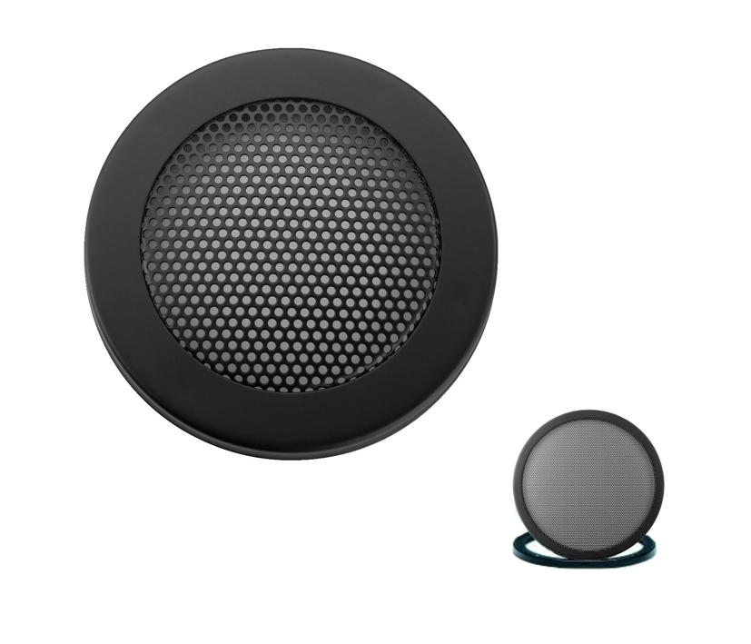 Lautsprecher Gitter Grill für 100mm DIN Lautsprecher schwarz 2-teilig