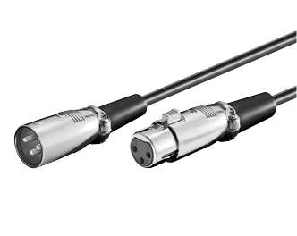 5m XLR Kabel Schwarz 3pol XLR-Buchse XLR-Stecker