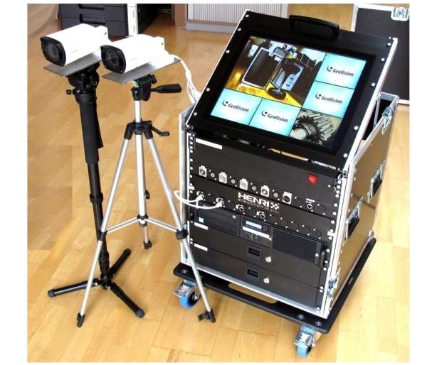 Maschinen Kamerasystem für Wartungsarbeiten HD Kamera KamCopi SET-32 PC fahrbar