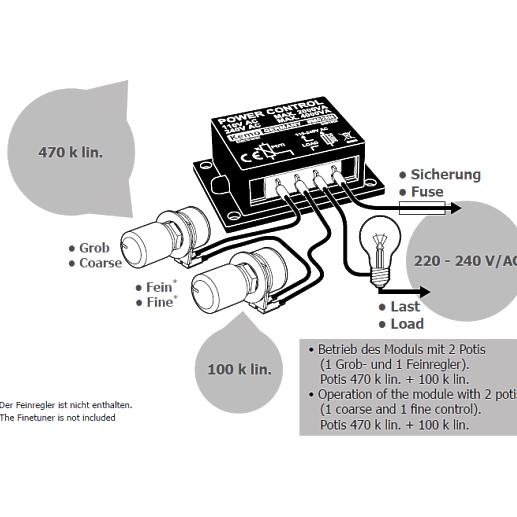 AC 230V 4000W Spannungsregler Leistungsregler Motor LüFter Drehzahlregler  Dimmer Elektrowerkzeug Einstellbar : : Baumarkt