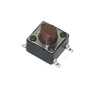 SMD Taster Minitaster liegend 6,2x6,2mm Höhe mit Knebel 5mm Platinentaster