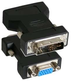 DVI Adapter DVI auf VGA - DVI-Stecker 12+5pol auf VGA 15pol Buchse