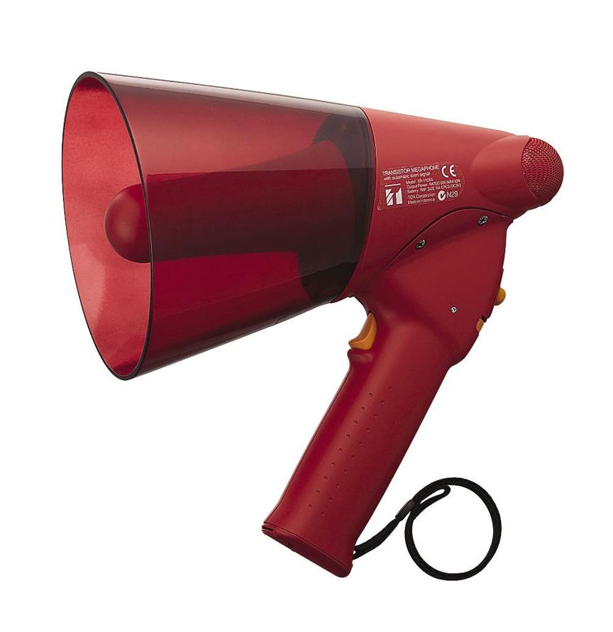 TOA ER-1206S rotes Handmegafon mit Sirene wassergeschützt Reichweite bis  300m