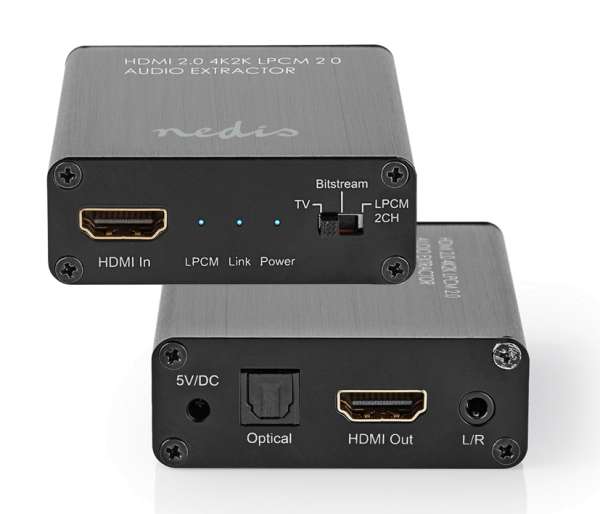 Medienkonverter HDMI Audio Konverter HDMI Eingang auf Audiosignal und Toslink