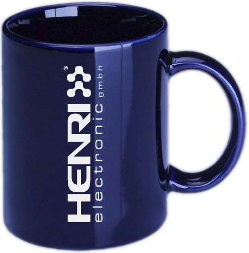 Kaffeetasse mit HENRI-electronic Logo