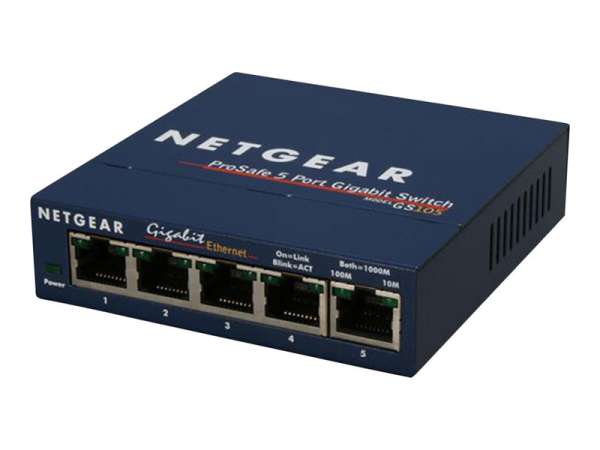 LAN RJ45 Switch 5Port Desktop Prosafe 10/100/1000Mbit Gigabit GS105GE
