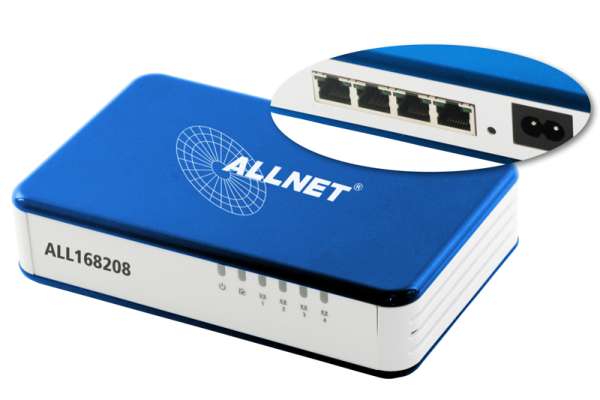 Powerline ALL168208 4-Port Switch PowerLAN 200Mbit