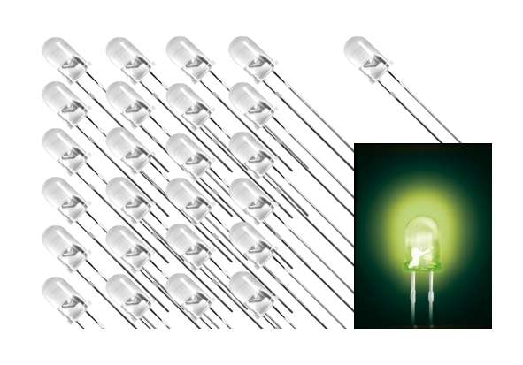 5mm LED Grün Klar 100-Stück Packung 1500mcd