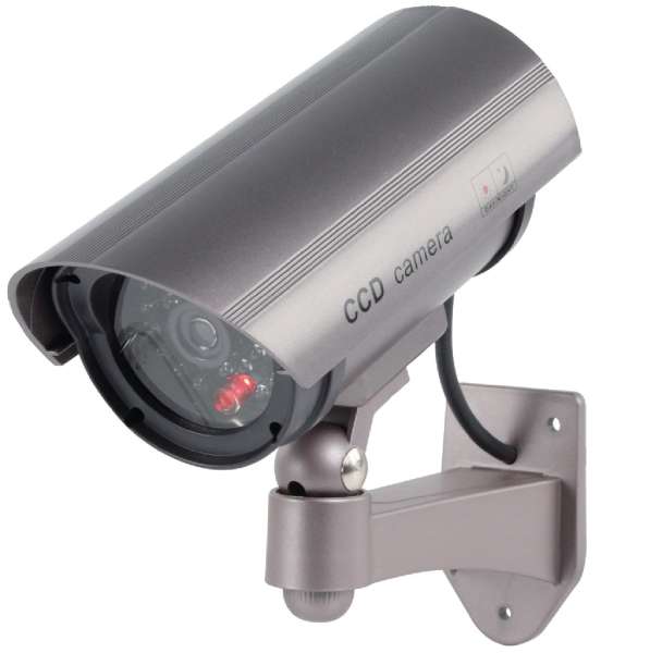 Kamera Dummy Attrappe Rundkamera mit blinkender LED und Wandhalter