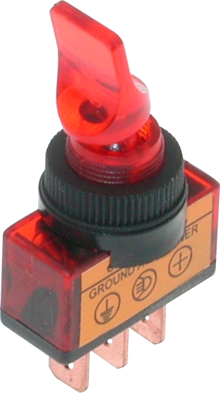 Kfz-Zugschalter Schalter mit roter Beleuchtung 12V/6A Zugschalter