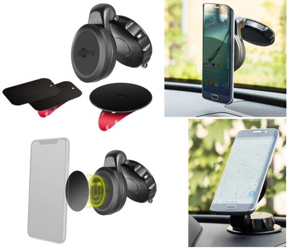 Handyhalter Magnethalter mit Saugnapf für Montage im Auto für Smartphone Handy