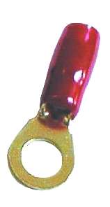 M8 Ringschuh bis 10qmm vergoldet teilisoliert Rot