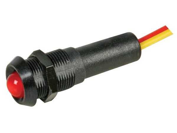 Signallampe 12V LED Rot in schwarzer 10mm Fassung