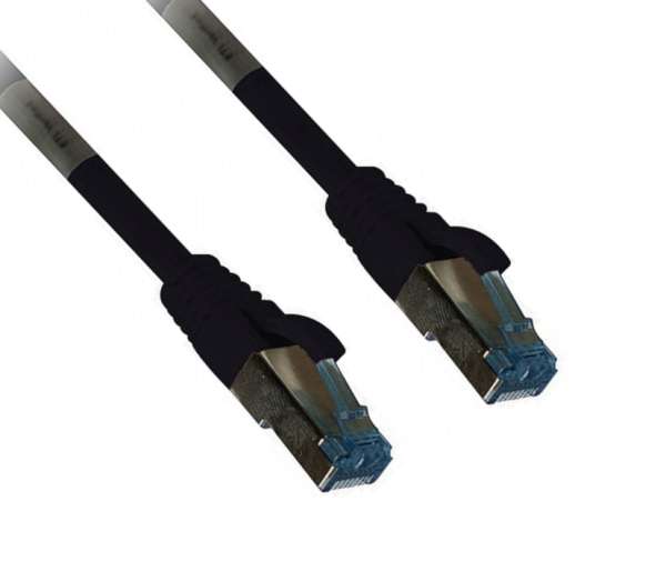 10m PUR LAN Kabel Cat6a PiMF Patchkabel 4x2 SFTP Schwarz