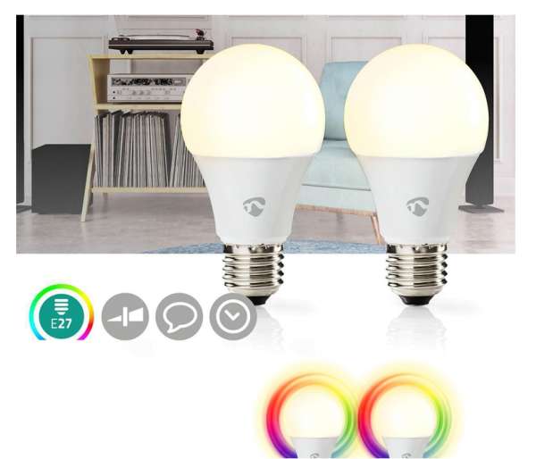 E27 LED Glühlampe Birne RGB und Warmweiss mit APP steuerbar WLAN WiFi