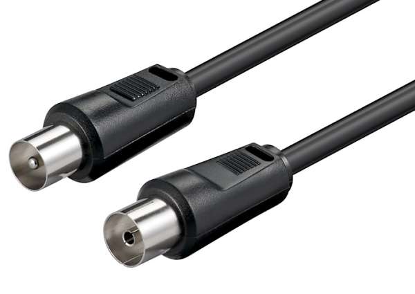 5m Koaxkabel TV-Kabel oder als Radiokabel verwendbar Koaxstecker auf Koaxbuchse IEC Black