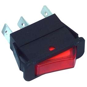 Schalter Wippschalter 15x33mm 1polig Ein-Aus Rot beleuchtet 16A 250V Netzschalter