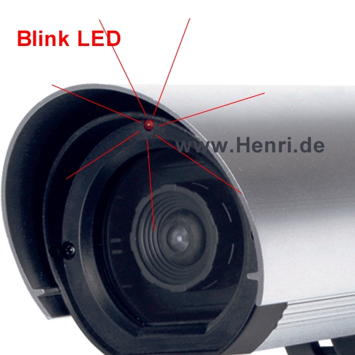 Kamera-Attrappe für Innen silber Objektiv Blinklicht online kaufen