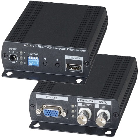 Signalkonverter TVI CVI AHD auf HDMI VGA Konverter mit CVBS BNC