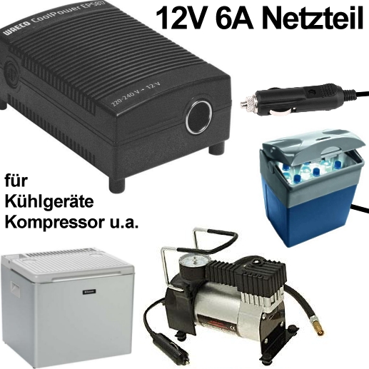 12V KFZ-Adapter / Netzteil mit Zigarettenanzünder-Stecker u.a. 6V
