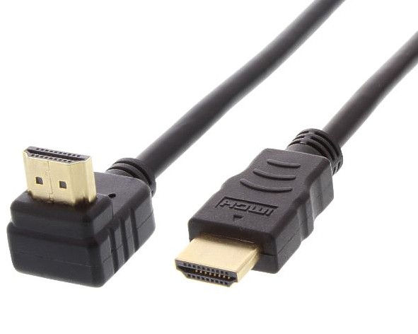 0,5m HDMI Kabel HighSpeed mit Ethernet 90° gewinkelt