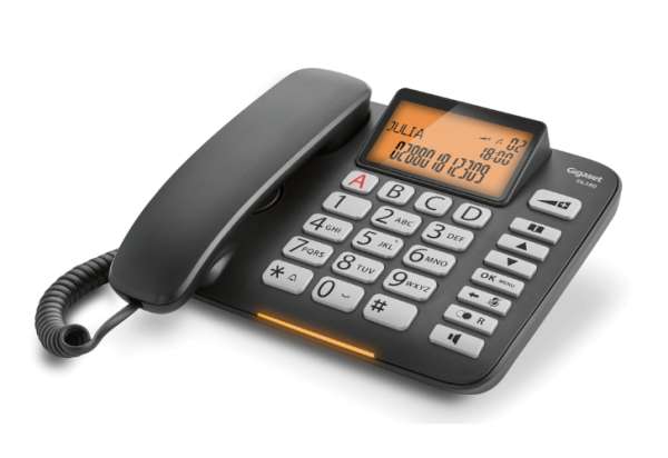 Telefon Gigaset DL580 TAE mit Freisprechen Großtasten und 4 Direktruftasten für Senioren