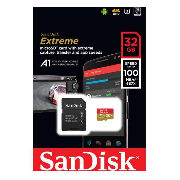 32GB SD Karte Micro SDXC Speicherkarte mit SD-Adapter V30 UHS Speedclass
