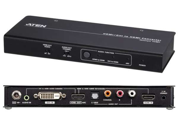 Medienkonverter DVI Audio HDMI auf HDMI Ausgang 2in1