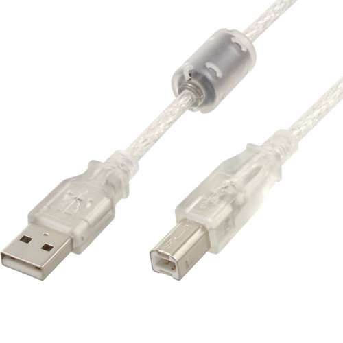 1m USB Kabel USB2 - A zu B mit Ferritkern