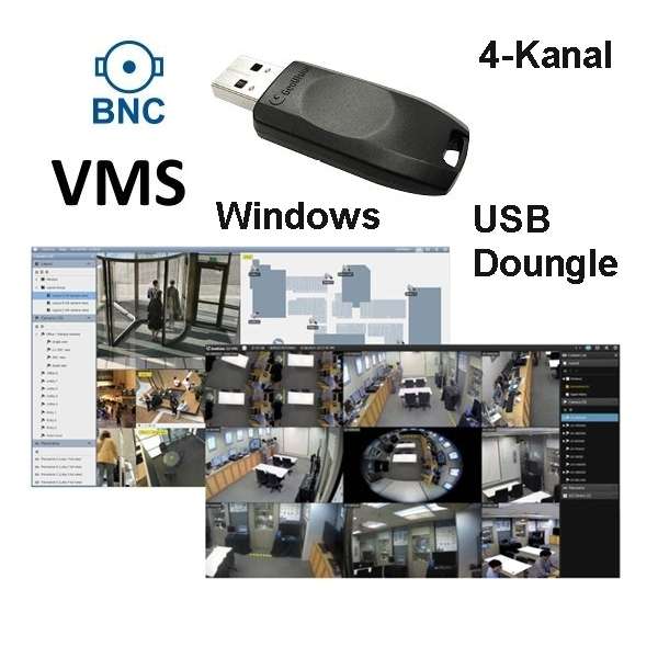 GV VMS USB Dongle 4-Kanal zu HD-DVR-NVR zB 79-227-08100