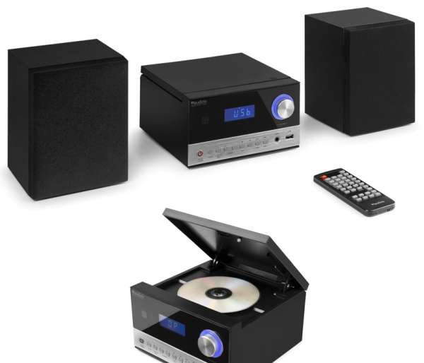 Musikanlage CD USB MP3 Bluetooth UKW Radio 2x50W mit Boxen